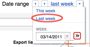 Toggl - Selecting Last Week Toggl - Selecting Last Week